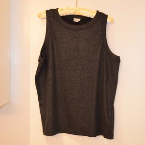 ISAAC MIZRAHI FOR TARGET BLK METALLIC TANK, Sz XXL